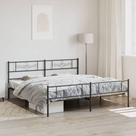 Bed Frame Black Steel Double Modern Bed Frame Rectangular