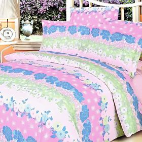 Blancho Bedding - [Pink Kaleidoscope] 100% Cotton 5PC Comforter Set (Queen Size)