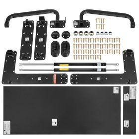 Murphy Bed Kit, Queen Size, Vertical Deluxe DIY Wall Bed Mechanical Hardware Kit, Pneumatic Lever Heavy Duty Bed Frame Support