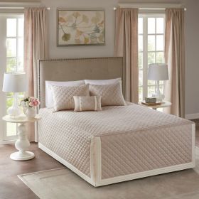 4 Piece Cotton Reversible Tailored Bedspread Set