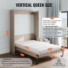 Murphy Bed Kit, Queen Size, Vertical Deluxe DIY Wall Bed Mechanical Hardware Kit, Pneumatic Lever Heavy Duty Bed Frame Support