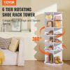 6 Tiers Rotating Shoe Rack Tower, 360Â°Spinning Shoe Display, Revolving Shoe Rack Storage Round Carousel, Lazy Susan Shoe Rack Organizer