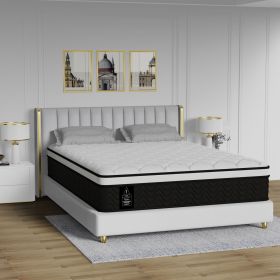 Queen Mattress, 12-Inch Hybrid in A Box | Medium Firm, Cooling Comfort & Motion Isolation, Pocketed Springs, Edge Support | CertiPUR-US Certified (Color: Black-white, size: Twin Size)
