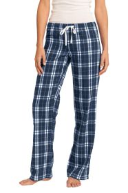 District Women's Flannel Plaid Pant DT2800 (Color: True Navy, size: XS)