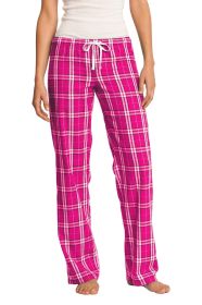 District Women's Flannel Plaid Pant DT2800 (Color: Dark Fuchsia, size: XL)