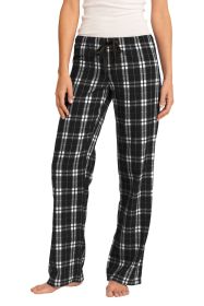 District Women's Flannel Plaid Pant DT2800 (Color: Black, size: 3XL)