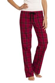 District Women's Flannel Plaid Pant DT2800 (Color: New Red, size: M)