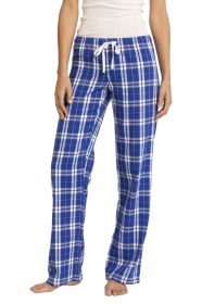 District Women's Flannel Plaid Pant DT2800 (Color: Deep Royal, size: L)