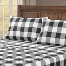 Kathy Ireland 100% Turkish Cotton Flannel Sheet Set (Color: Buffalo Tartan, size: CAL KING)