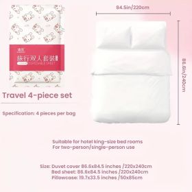 4pcs Thickened Travel Hotel Bedding Set - Portable Sanitary Thickened Bed Sheet And Pillowcase 2pcs, Bath Towel, Suitable for Business Travel (Style: travel toilet mat 20pcs)