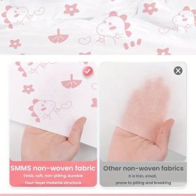 4pcs Thickened Travel Hotel Bedding Set - Portable Sanitary Thickened Bed Sheet And Pillowcase 2pcs, Bath Towel, Suitable for Business Travel (Style: rabbit 4pcs set fitted sheet*1.cover*1.piillowcase*2)
