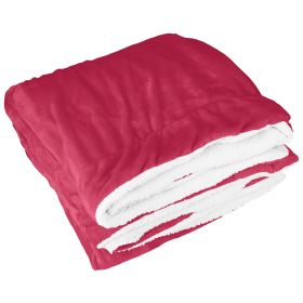 Fleece Throw Blanket Warm Soft Flannel Bed Cover Cuddly Cozy Sofa Travel Car Blanket w/ Queen King Throw Size Optional (Color: Red, size: One size)