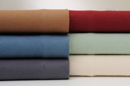 Bibb Home Solid Flannel 4 Piece Sheet Set (Color: Blue, size: Full)